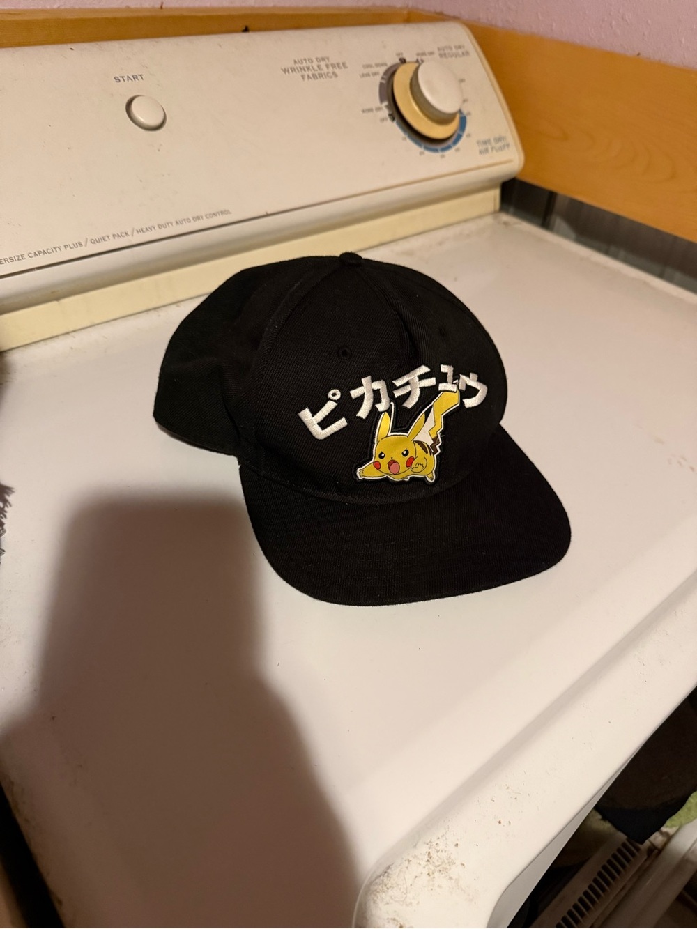 Nintendo Black Baseball Cap with Yellow Pikachu and White Japanese Text